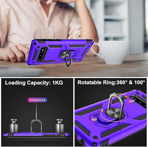 Miniatura 5 de LUMARKE Funda para Galaxy S10+ Plus, pasa 16 pies, probada en caídas con anillo magnético y soporte, compatible con soporte de montaje de automóvil,