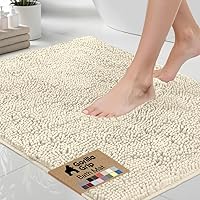 Vista 25 de GORILLA GRIP Alfombra de Baño 44x26, Chenilla Suave Absorbente, Tapetes de Microfibra de Secado Rápido, Respaldo de Goma Lavables Alfombras de Ducha