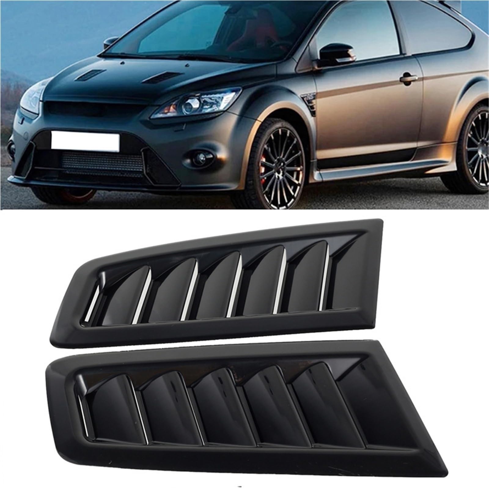 Przednia Maska ​​samochodu Otwory Wentylacyjne Pasuje Do Forda BENZ Audi BMW Hondy Infiniti(Chrome)