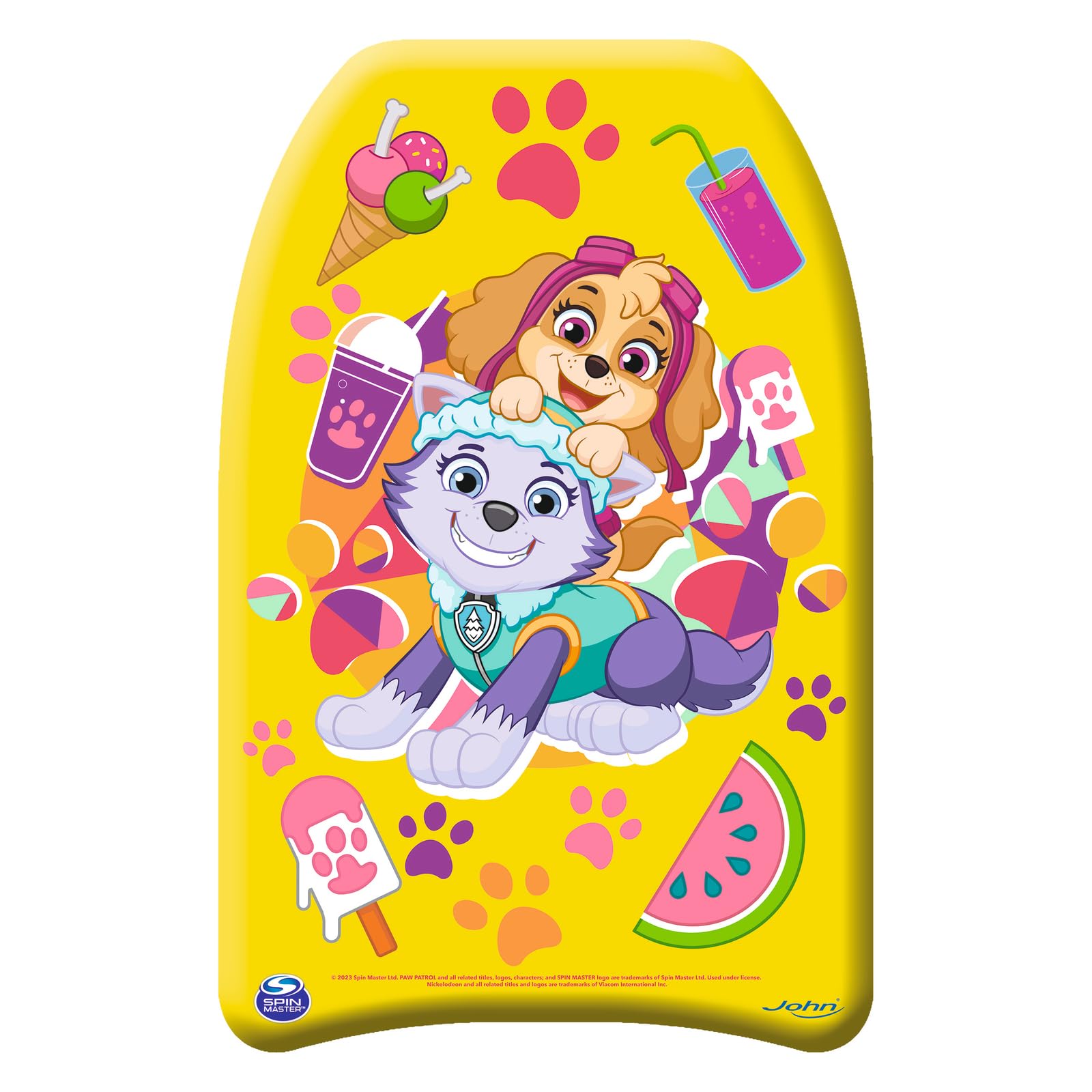 John- Tabla de natación Paw Patrol, Color Amarillo y Blanco, 43,5 x 28,5 x 4 cm (71526)