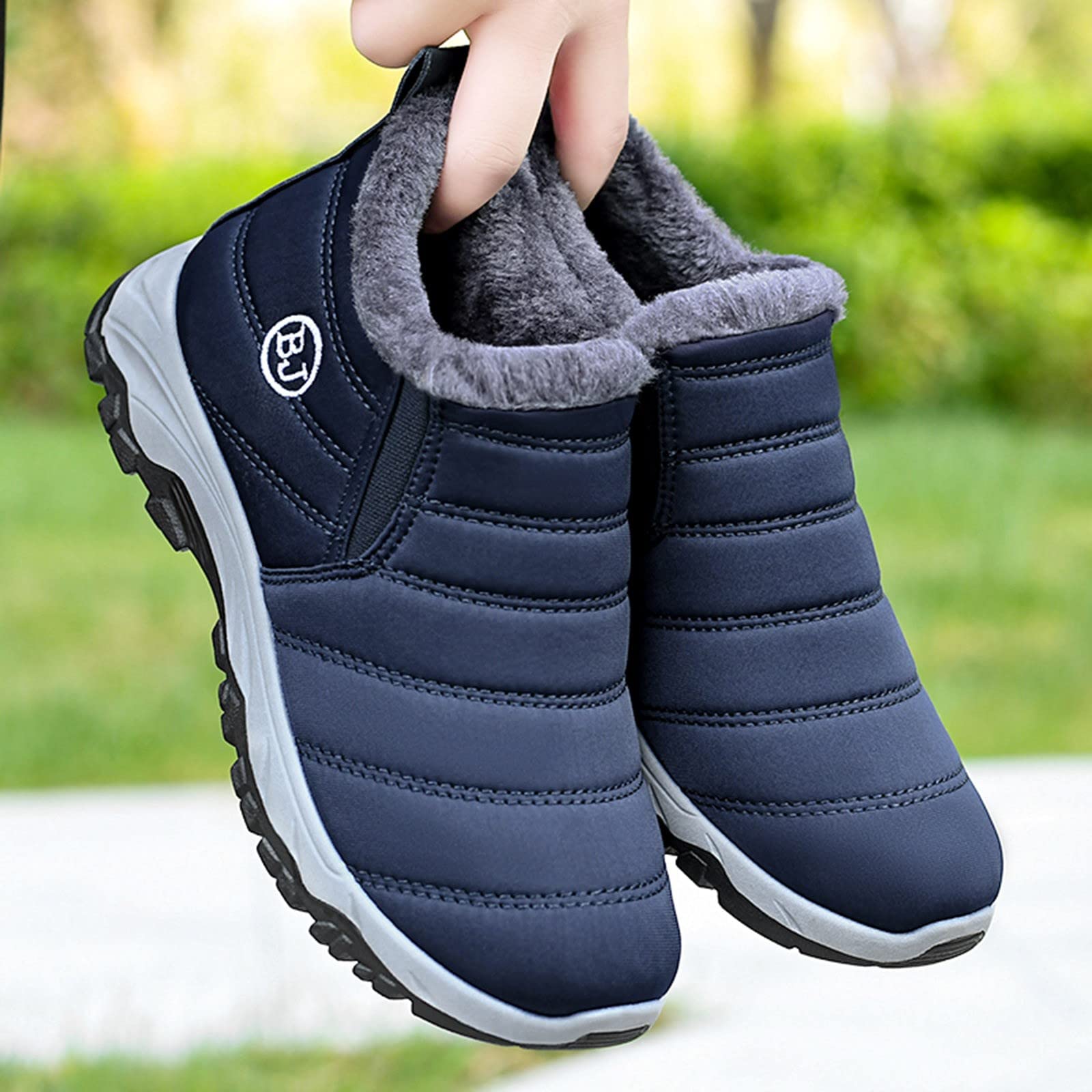 Generisch Winterschuhe Herren Unisex Warm Gefütterte Schneestiefel Wasserdicht Wanderstiefel Weich Rutschfest Thermoschuhe Leicht Warme Wanderschuhe Freizeit Winterstiefel Winter Kurzschaft Stiefel