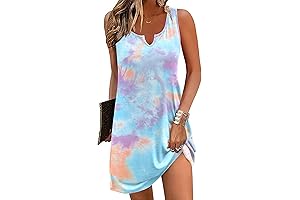Women's Comfy Nightshirts Dresses, Scoop Neck Nightgown Sleeveless Nightdress