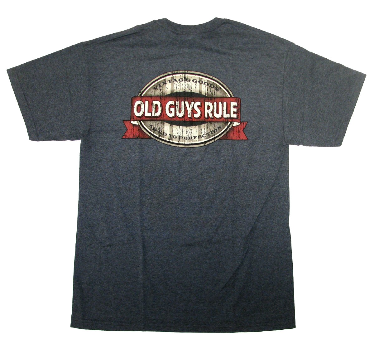 Old Guys Rule "Vintage Goods" T-shirt-Dark Heather/grey, Large