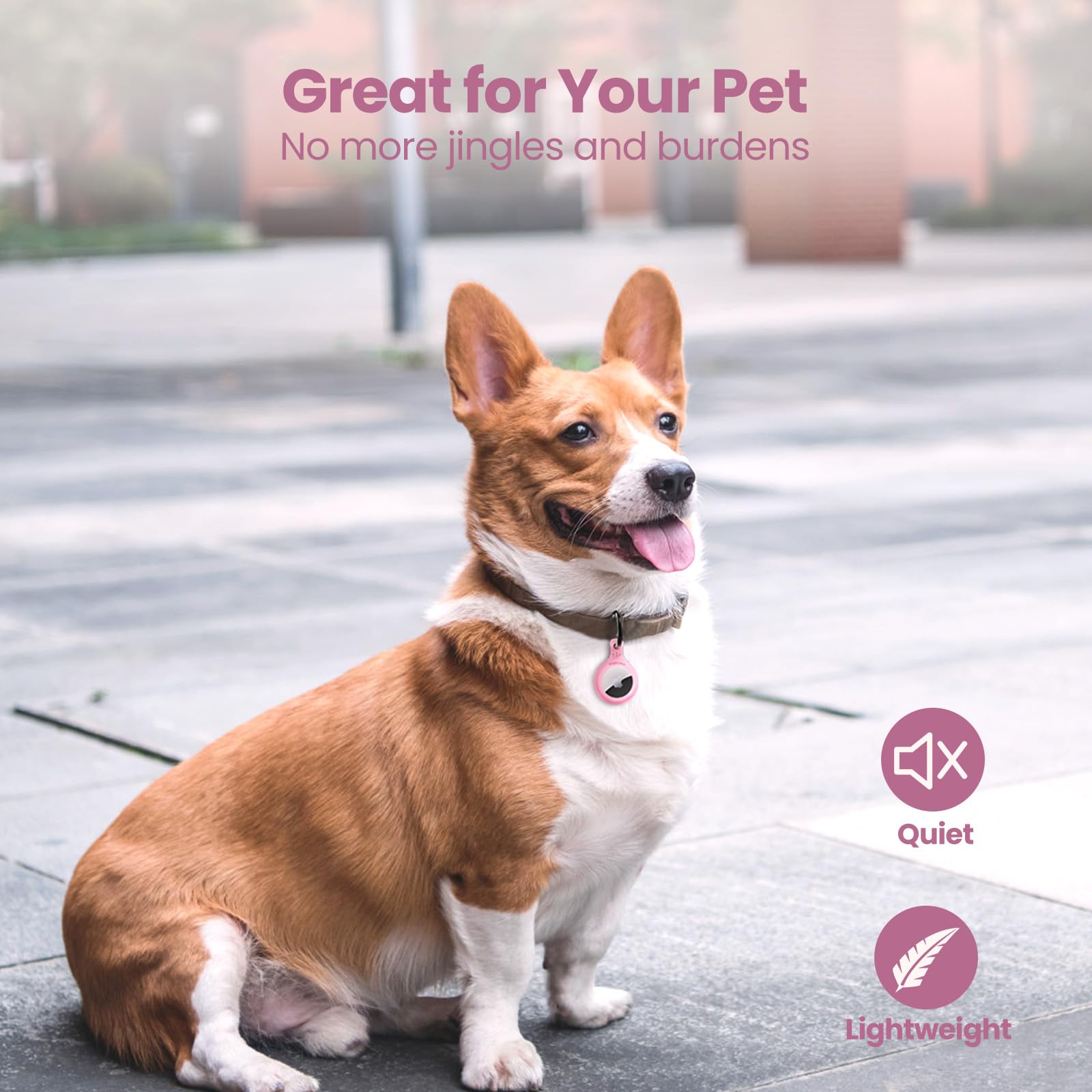 AirTag Holder & Collar for Pets. GPS Tag & App with Smart QR ID for Instant Location Pet Profile and Contact Info. Dog Tracker or Cat Tracker (Pink) - Image 3