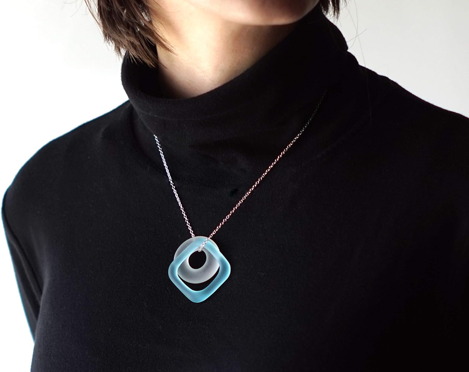 Glassoholics G&T Pendant Necklace - Made from Recycled Tonic Water and Bombay Sapphire Gin Bottle Glass