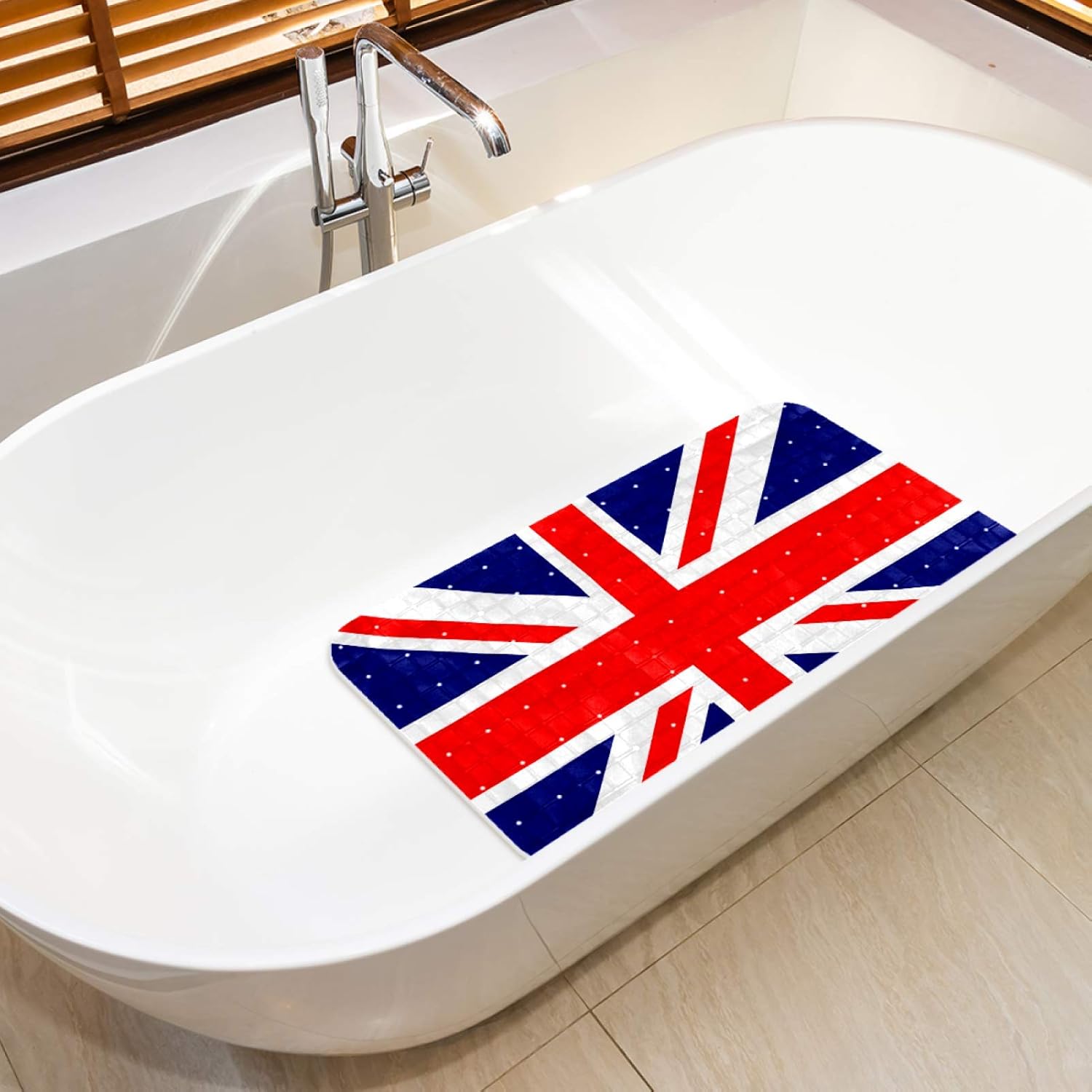 Tub mats Original Bath Mat Non-Slip Shower Mats (26.9x14.7in) UK British Flag Print Adults and Kids Bathroom Showers,Smooth/Non-Textured Tubs: Health & Personal Care
