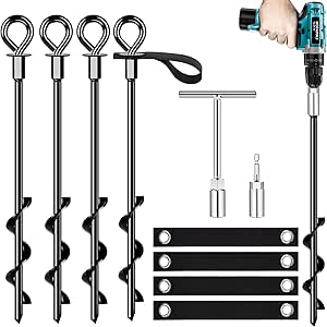 6 Ancoraggi A Terra 30cm Con Gancio A U - Per Trampolini, Tende E Teloni - Foto 11