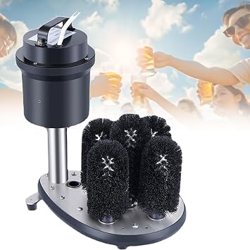 5 Brush Electric Glass Washer, Commercial Glass Cup Washer Bar Glass Washer Cleaner, Perfect for Bars, Cafes, Hotels