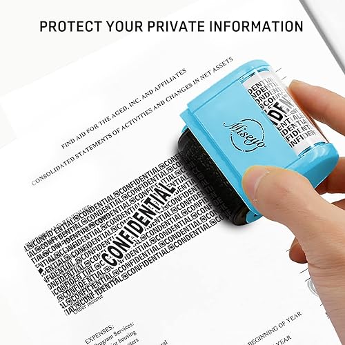 Miniatura 3 de Miseyo - Sello de rodillo ancho para protección de identidad, 1.5 pulgadas, perfecto para protección de la privacidad - juego de 3 piezas (azul)