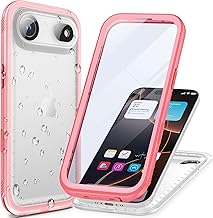 Cozycase トップクラス 米軍IP68完全防水防塵 2m耐衝撃 全面保護 対応 Phone 17 Air 用 携帯ケース スリム 360度フルカバー強化両面前後頑丈ハード海 風呂 浮く水中撮影 雨 高機能手机壳 充電通話洗濯可能 Phone 17 Air Phone Case mil規格5gスマホカバー指紋防止カメラ画面一体型「6.6インチ-ピンク·マット質感」