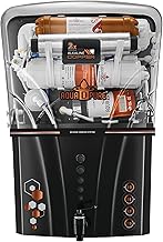 AQUA D PURE Copper + Alkaline RO+UV+UF 10 to 12 Liter RO + UV + TDS ADJUSTER Water Purifier with Copper Charge Technology black for Home and Office