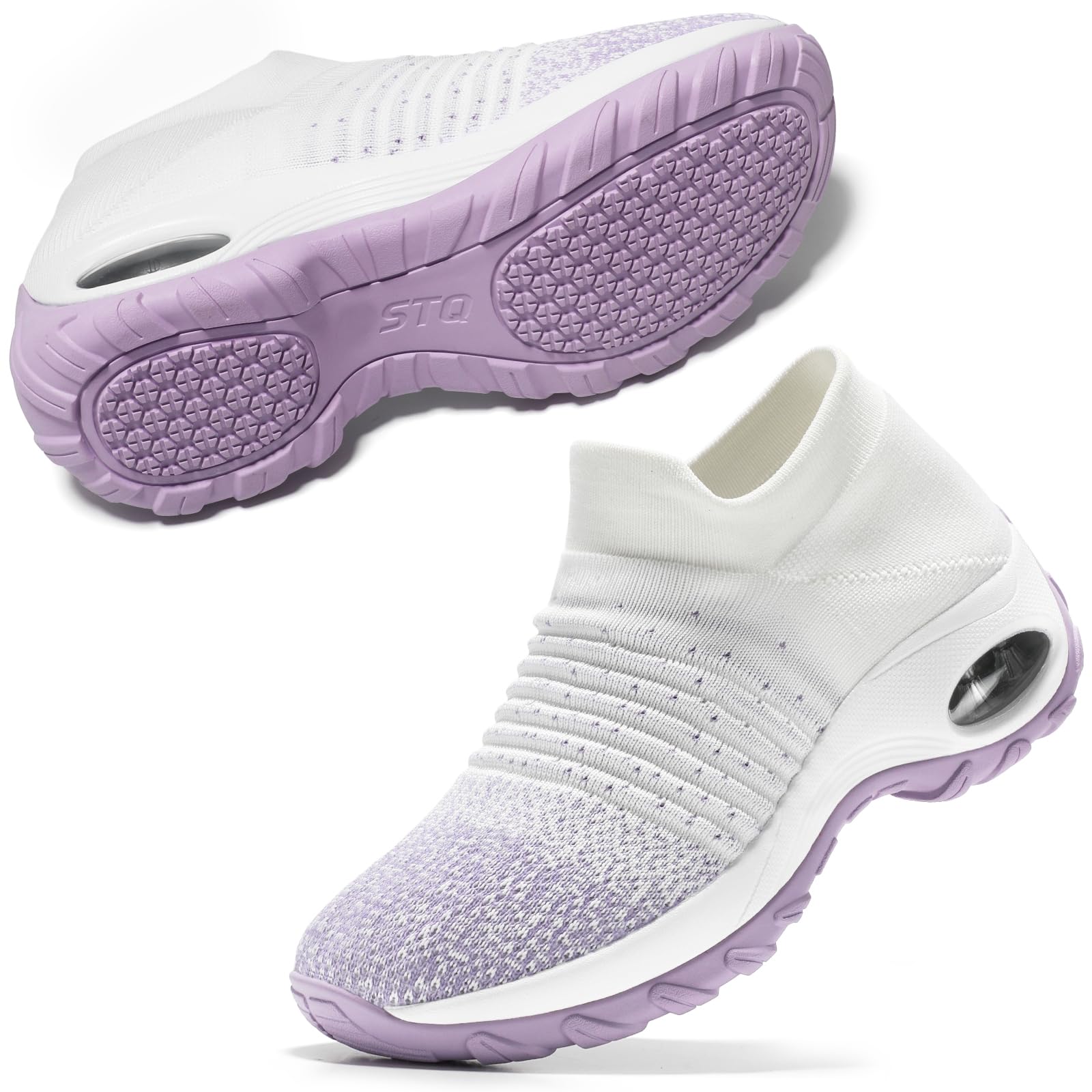 STQ Slip on Womens Trainers with Arch Support Non Slip Work Shoes for Women Comfortable