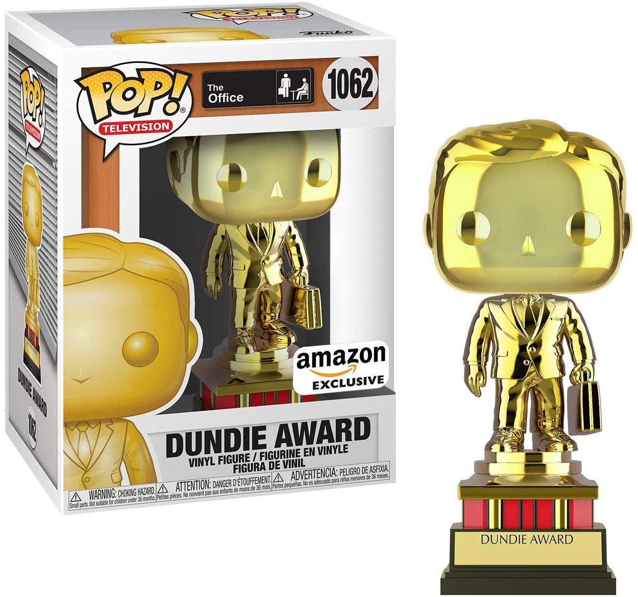 Pop! TV: The Office - Customizable Chrome Dundie Award, Amazon Exclusive Collectible Vinyl Figure (52077)