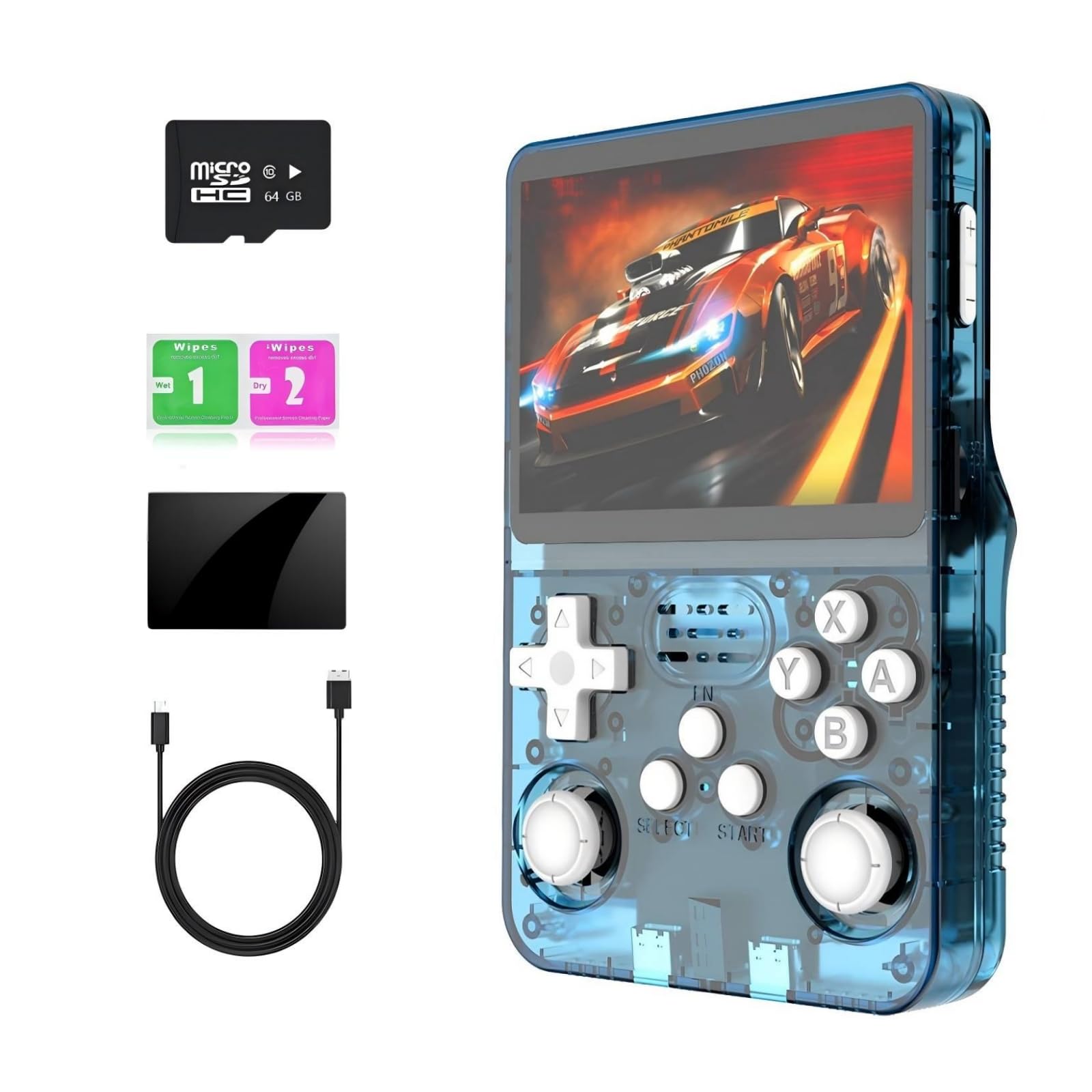 ugtenversi Retro Handheld Game Console Preload 20000+ Games 12+Emulators , Retro Gaming Console 3.5-inch IPS Screen (Lake Blue)