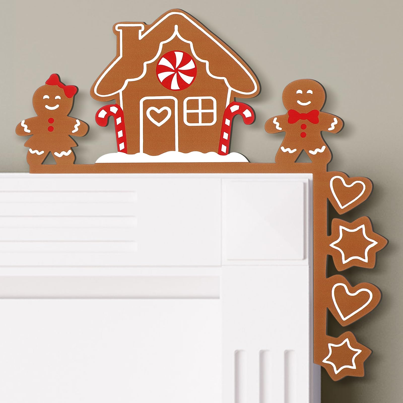 Panneau de Noël pain d'épices en métal pour décoration murale