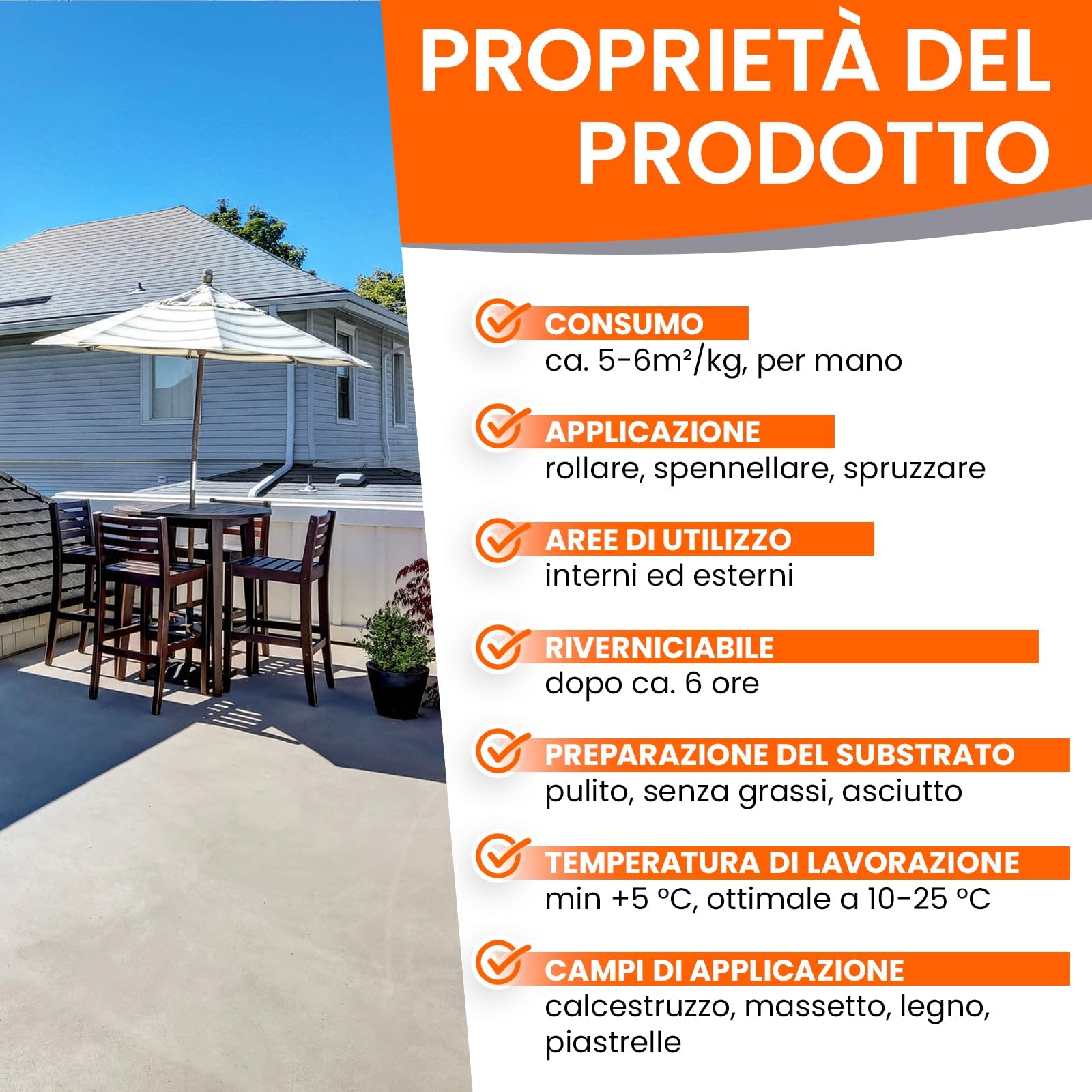 BEKATEQ Vernice per pavimenti 2,5kg Grigio calcestruzzo per interni & esterni - Rivestimento per pavimenti in cemento, legno, metallo, piastrelle - Impermeabile e resistente all'abrasione - LS-740