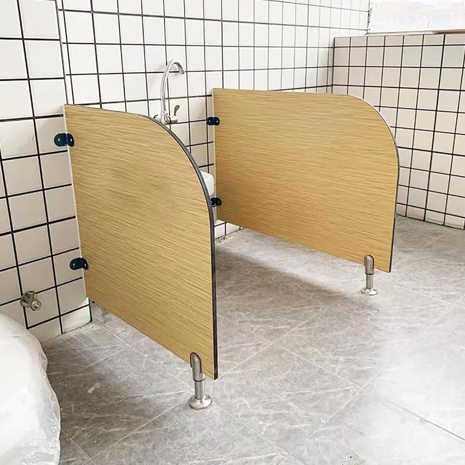 2-częściowa przegroda do toalety w kształcie kreskówki do przedszkola, drewniana, do pisuaru, Sanita, do szkolnych toalet, przyjazna dzieciom, 23,6" x 23,6", idealna do łazienek dziecięcych