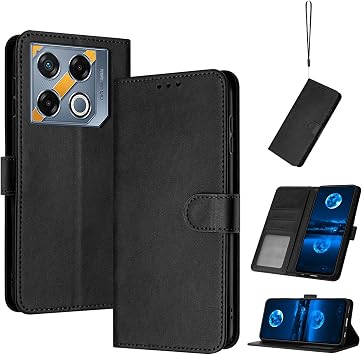 Compatible with Infinix GT 20 Pro 5G Leather Case,Compatible with Infinix GT 20 Pro 5G X6871 Case PU Leather Phone Flip Cover Black