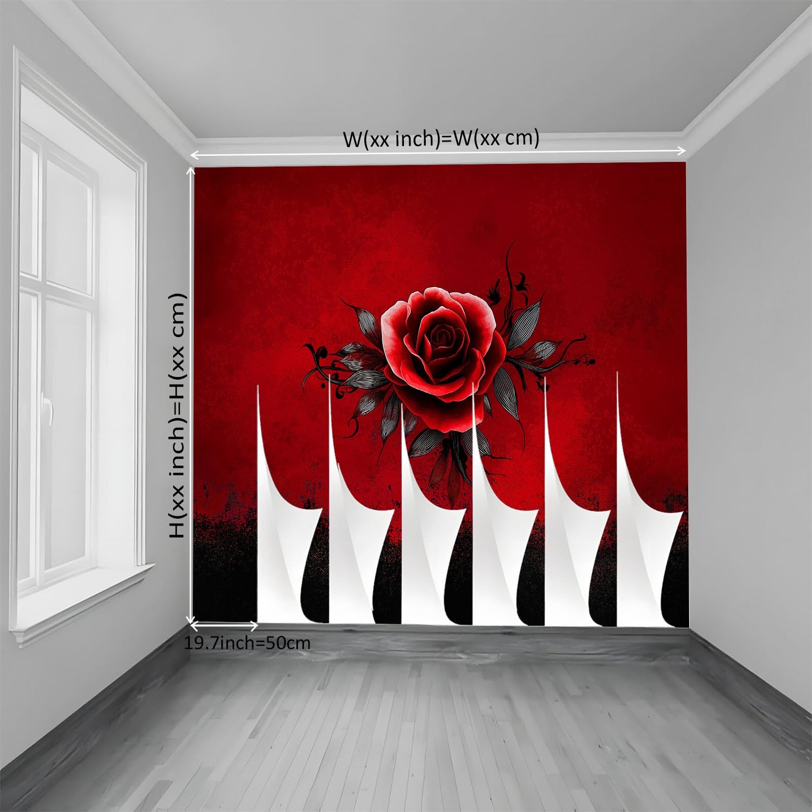 Fototapety Kwiaty rozety Gothic Wall Art Fototapeta do salonu, sypialni, papier premium 450 x 315 cm (szer. x wys.) gobelin fotograficzny efekt 3D