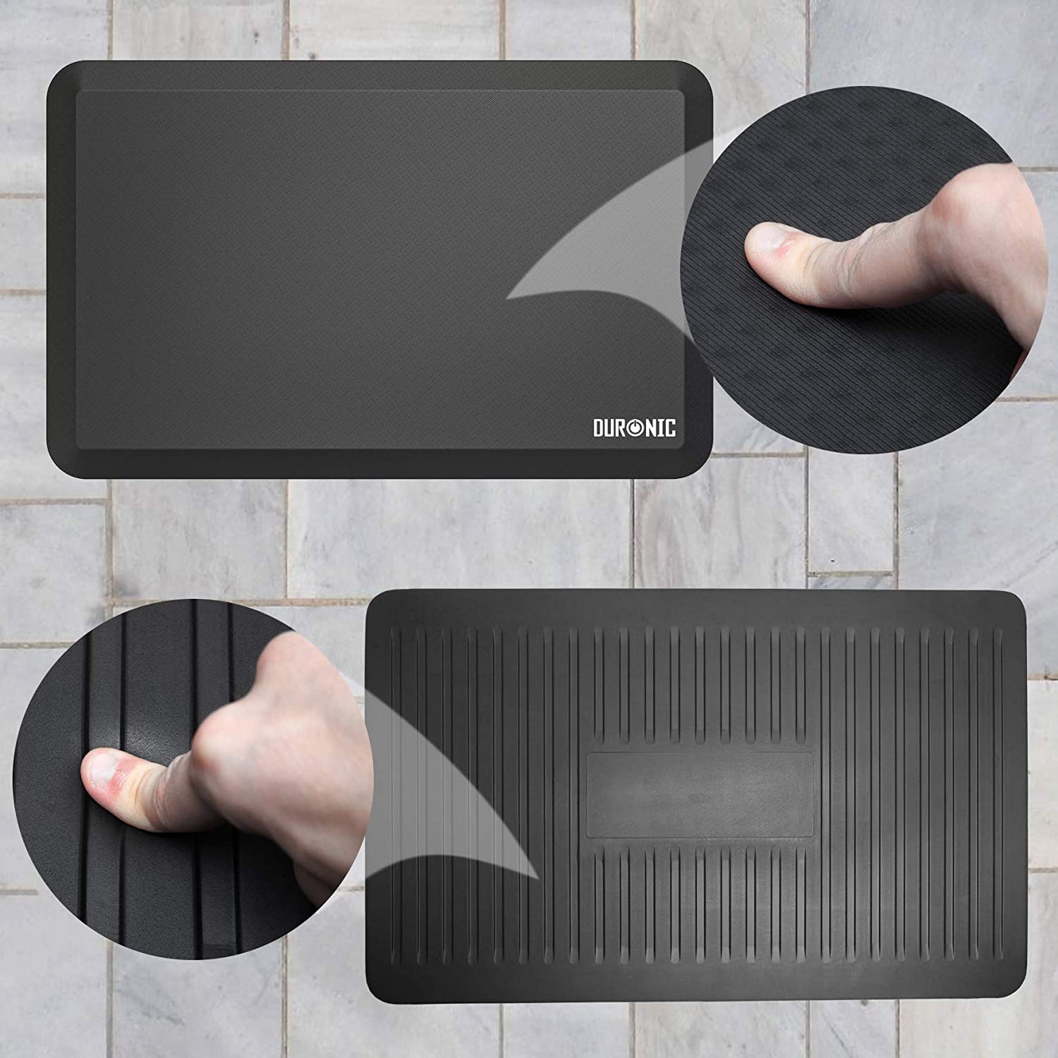 Duronic DM-MAT2 Tapis Anti-Fatigue coussiné Ergonomique Support de 71 x 43 cm Idéal pour Travailler Debout et soulager douleurs au Niveau des Pieds des Jambes des Hanches et du Dos