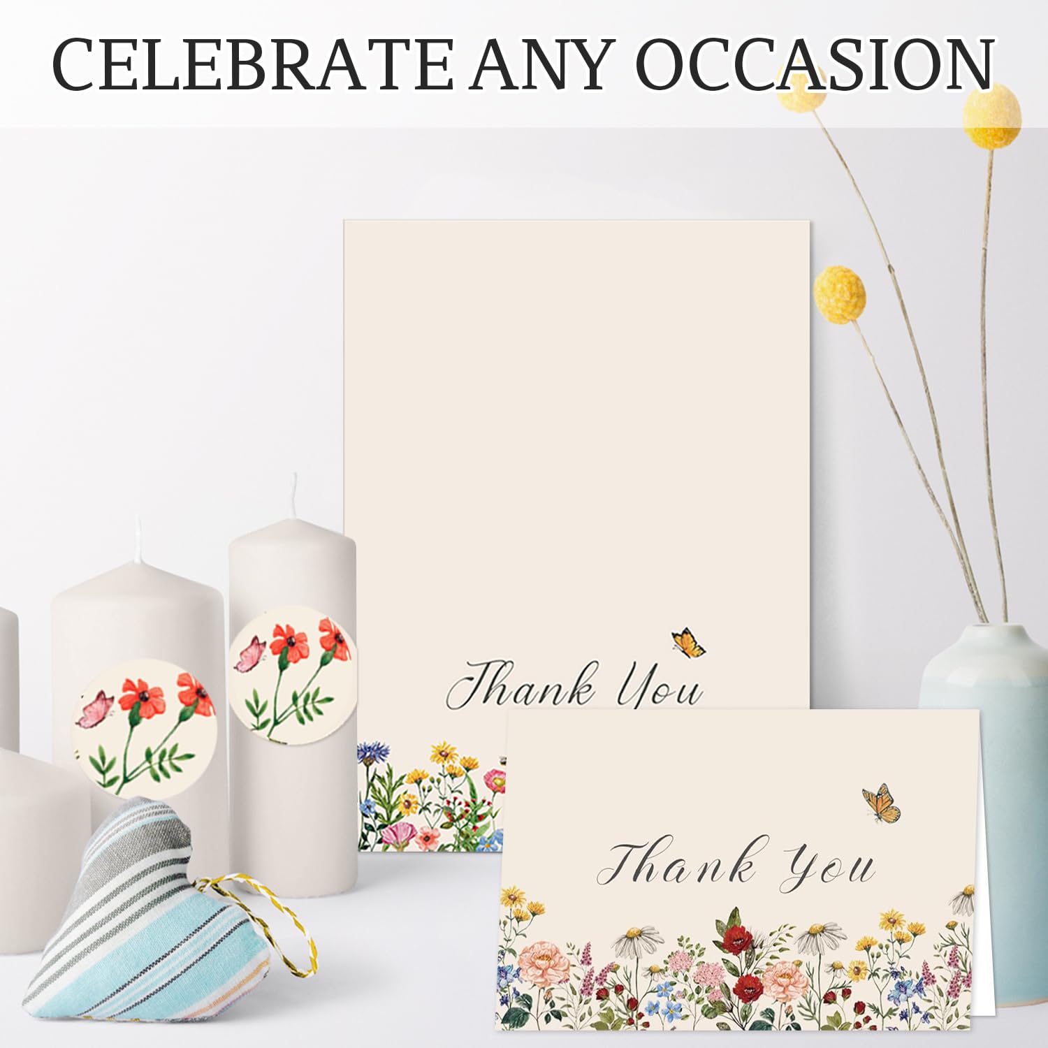 Floral Thank You Cards 24 With Envelopes - Four Seasons Design For ...