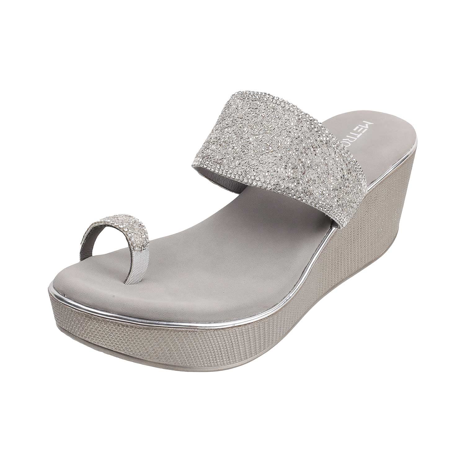 Metro Womens Synthetic Silver Slip Ons (Size (4 UK (37 EU)) (B09R98RVW7) Amazon Price History, Amazon Price Tracker