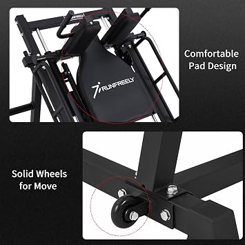 83 D x 43 W 45-Degree Ultimate Leg Press & Hack Squat Machine, Liner Bearing, Adjustable Angles, Band Pegs & Safety Locks Lower Body Strength Training Equipment for Home & Garage Gym
