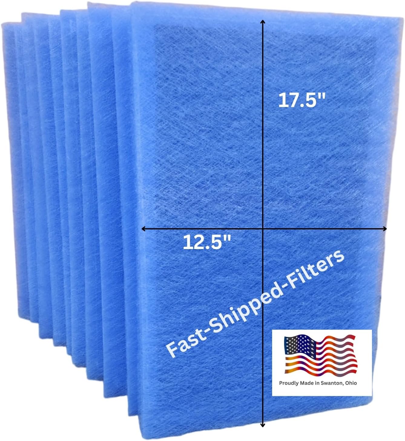 Fast-Shipped-Filters 10 Pack 14x20 Replacement Filter Pads Compatible with MicrPower Guard One Hour Air Cleaner 14x20 Refill Blue