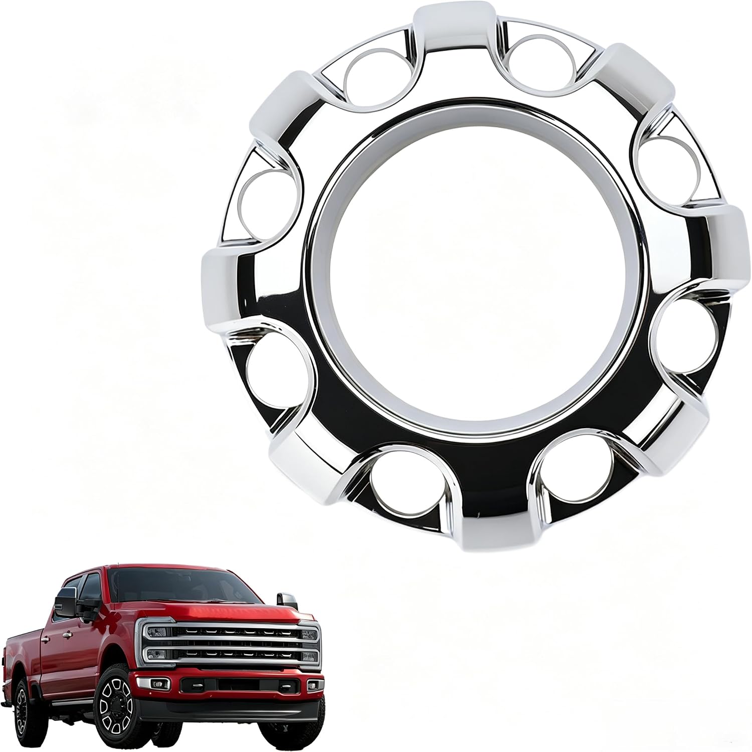Front Chrome Wheel Center Hub Cap Compatible with Ford F-250 F-350 F 250