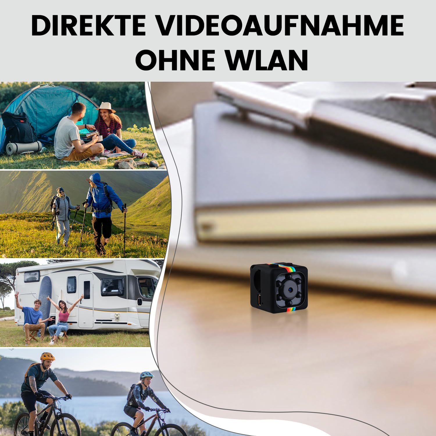 Bextgoo Mini Kamera, Überwachungskamera Ohne WLAN, Mini Camera mit 1080P-Video, 12MP-Fotoshooting, 32GB Speicherkarte, Nachtsicht, Drehbare Halterung, für Innen- und Außensicherheit