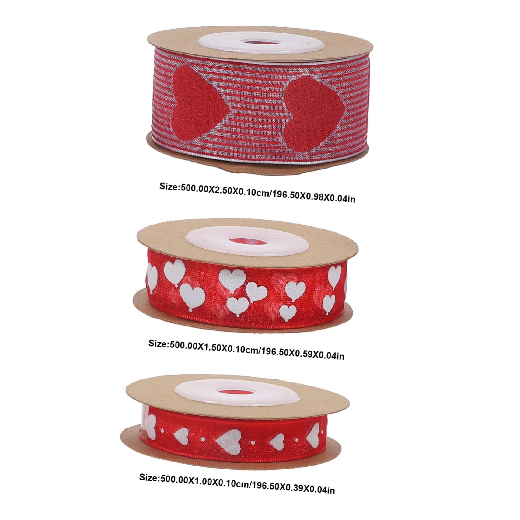 NUOBESTY 24rollen Herz-muster-ribbon Für Valentinstag Dekorationsband Für Hochzeiten Und Pro Mehrzweckbänder Für Diy Und Partydekoration