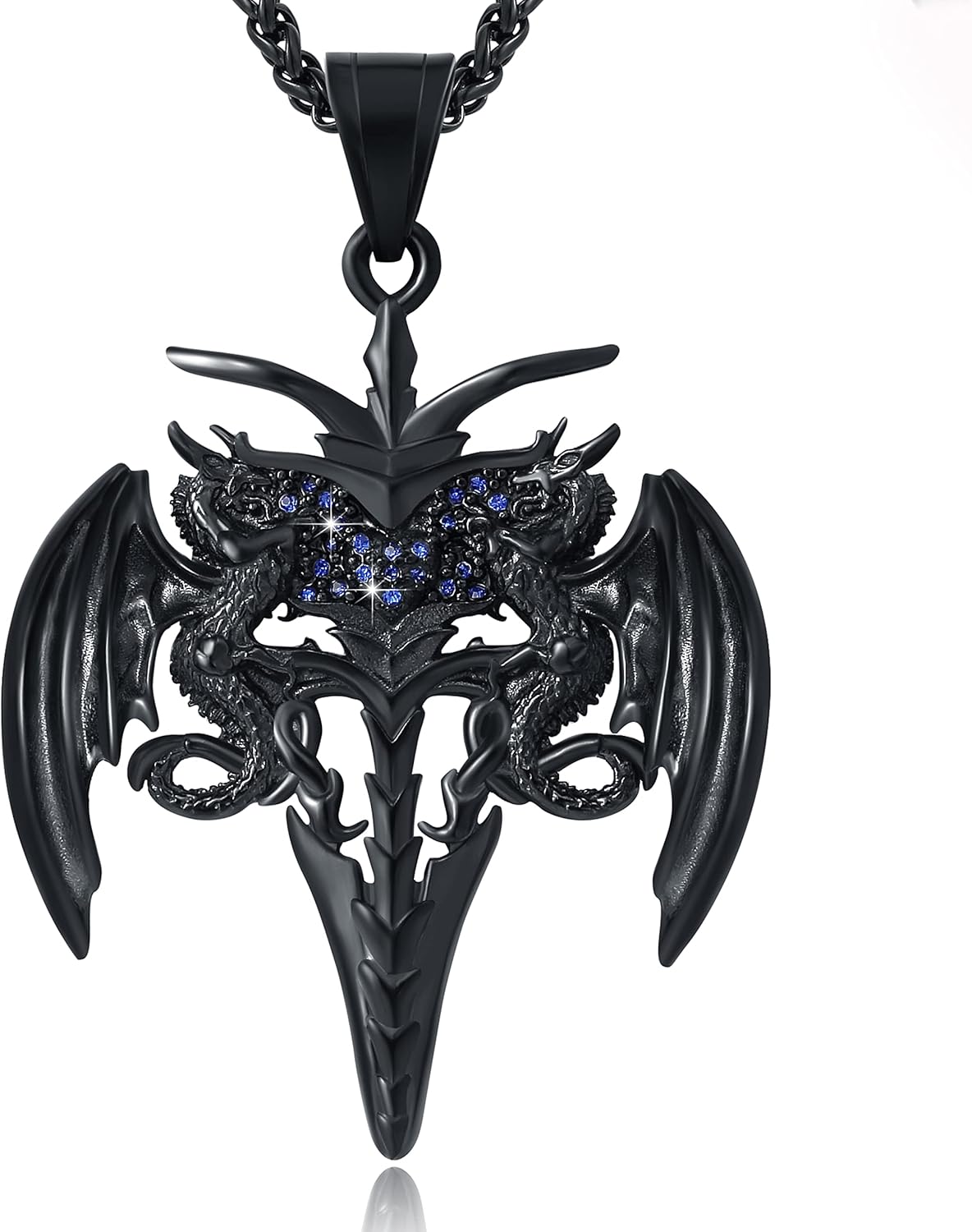 YAMI Angle Wings Necklace for Men, Guardian Angel/Dragon/Crow/Octopus Pendant Anime Necklace,316 stainless steel cast necklace