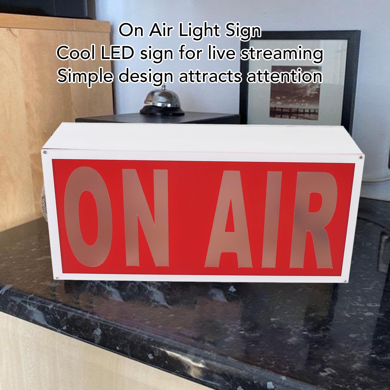 banapoy On Air Lichtschild, Warnschild – an der Wand Montierbar, USB-betrieben, 12 Farben LED, Fernbedienung für Studio, Radiosender, Büro oder Heimdekoration