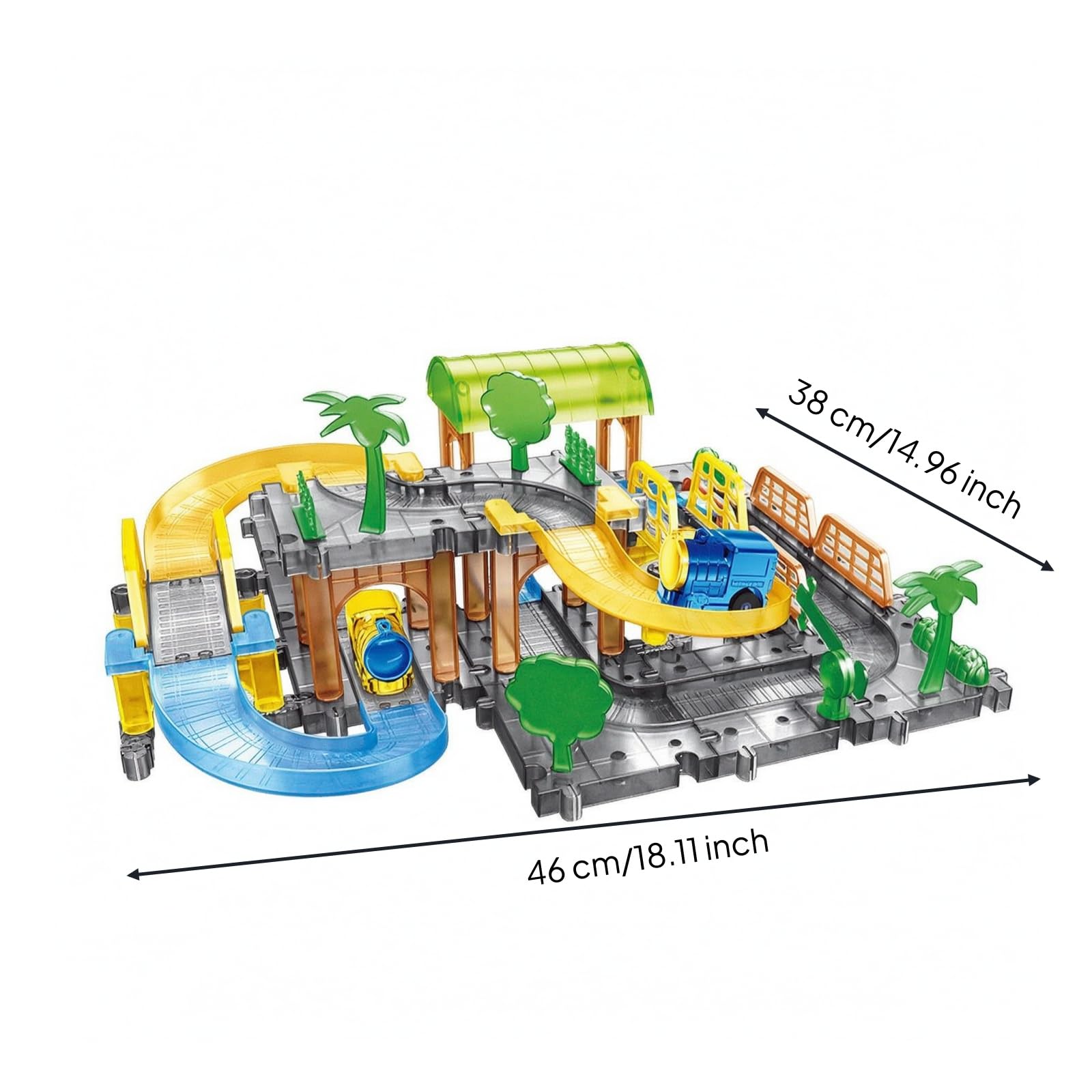 Qianly Set di Binari -da- con Treno Motorizzato Inrattivo Trenino Motorizzato con Binari Conibili Regalo per Bambini