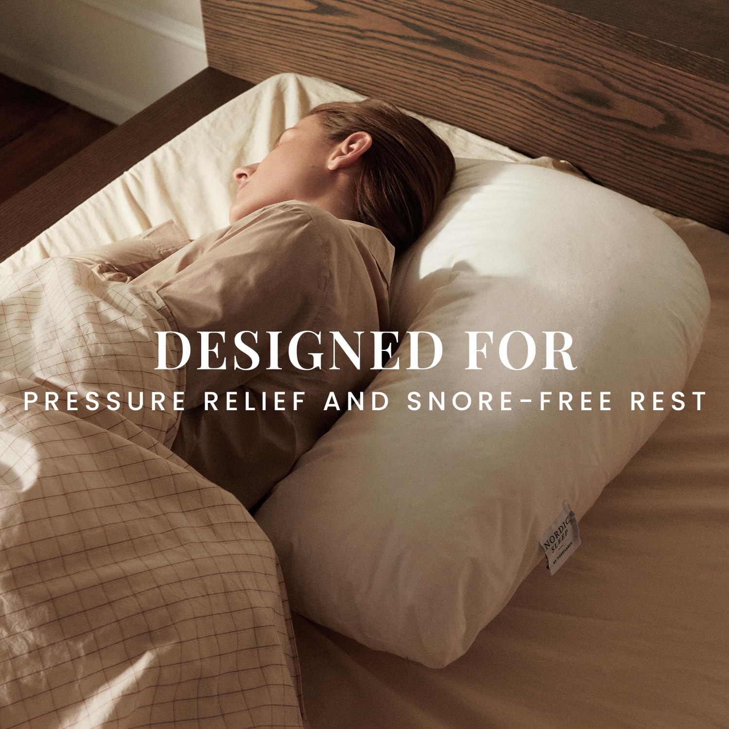 FOSSFLAKES Nordic Sleep SideSleeper Pillow with Cover