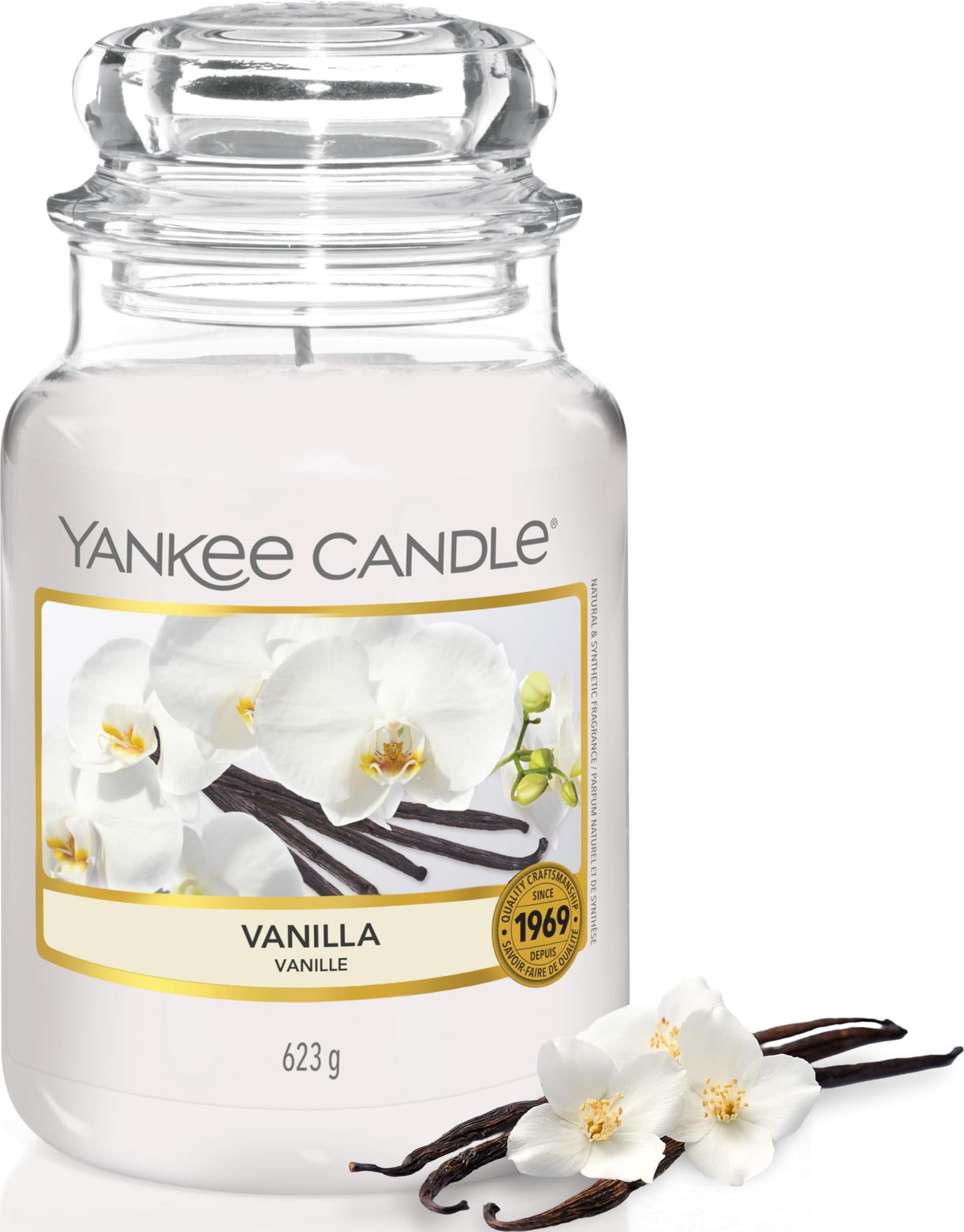 Yankee Candle Scented Candle / Vanilla Large Jar / Long Burning Candles: up to 150 Hours