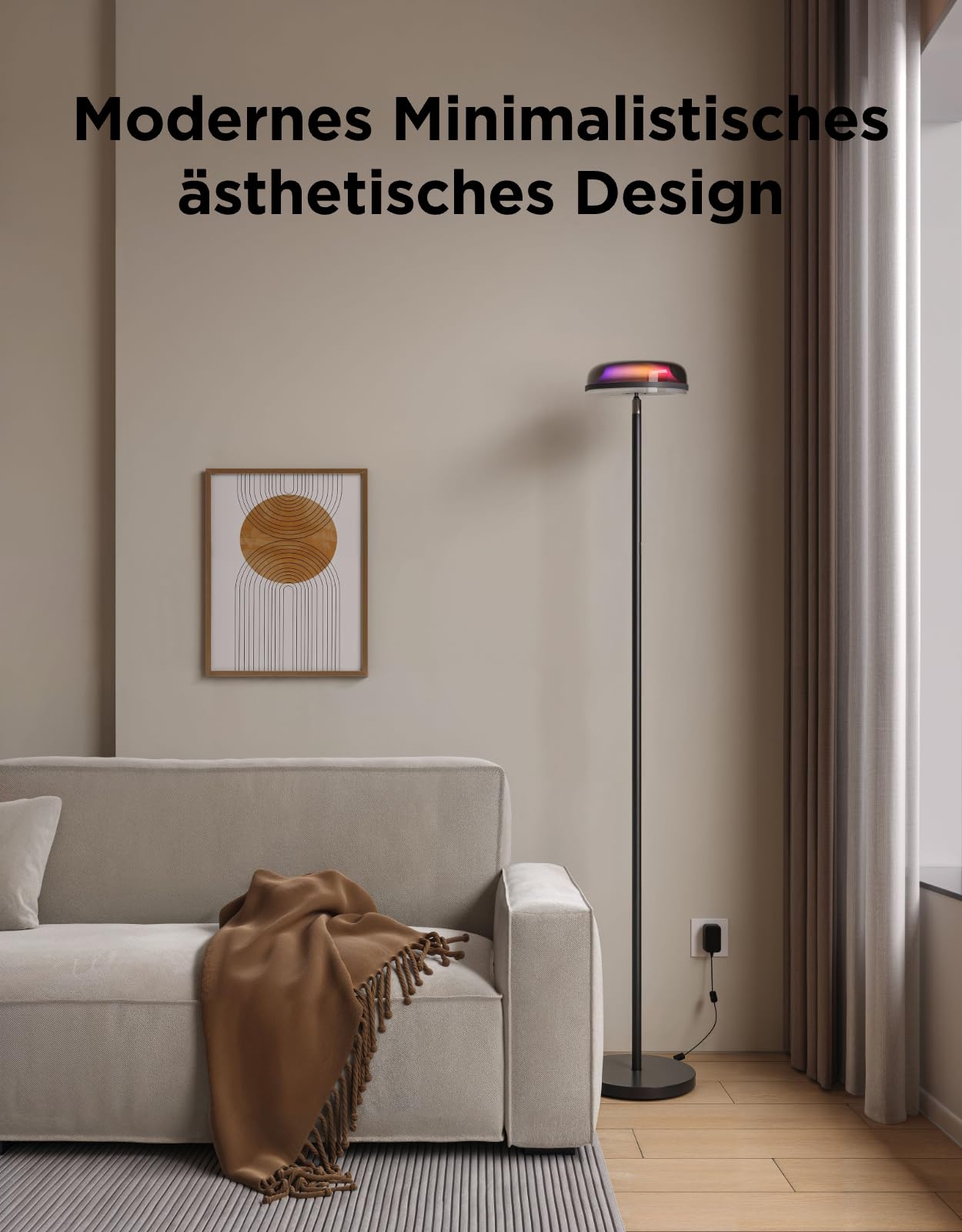 Govee Stehlampe Deckenfluter RGBICWW Dreizonenbeleuchtung 80+ Szenen 2700-6500K 1000LM Kompatibel mit Matter Alexa
