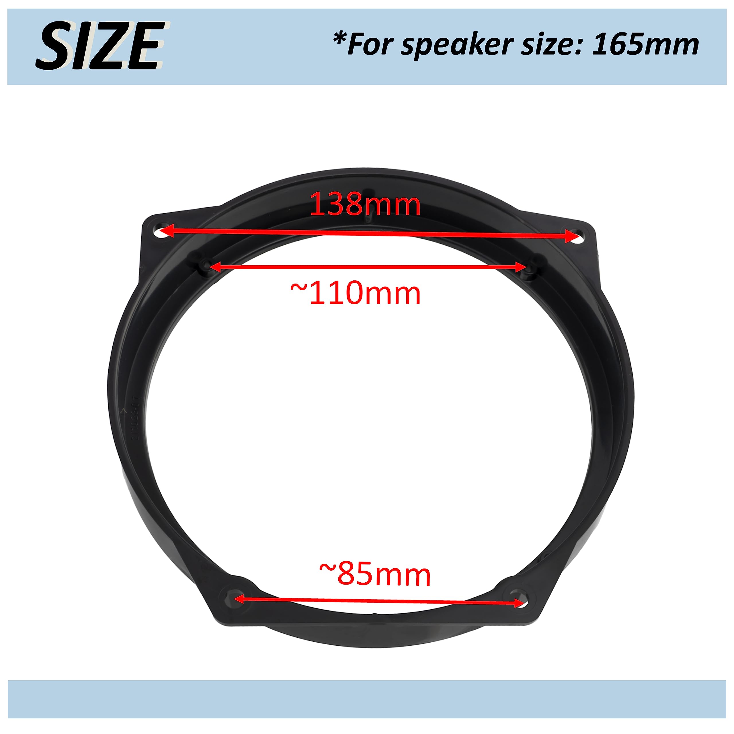 AERZETIX Set van 2 luidsprekeradapters 165 mm compatibel met
