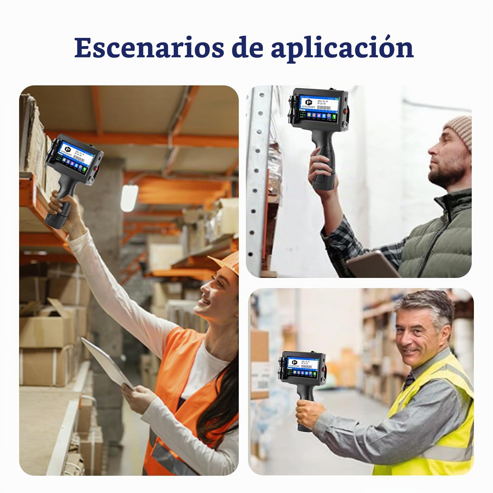 Impresora de inyección de tinta de mano de 1 pulgada, pistola portátil E15-1 con cartucho negro ER521 para texto QR y código de barras