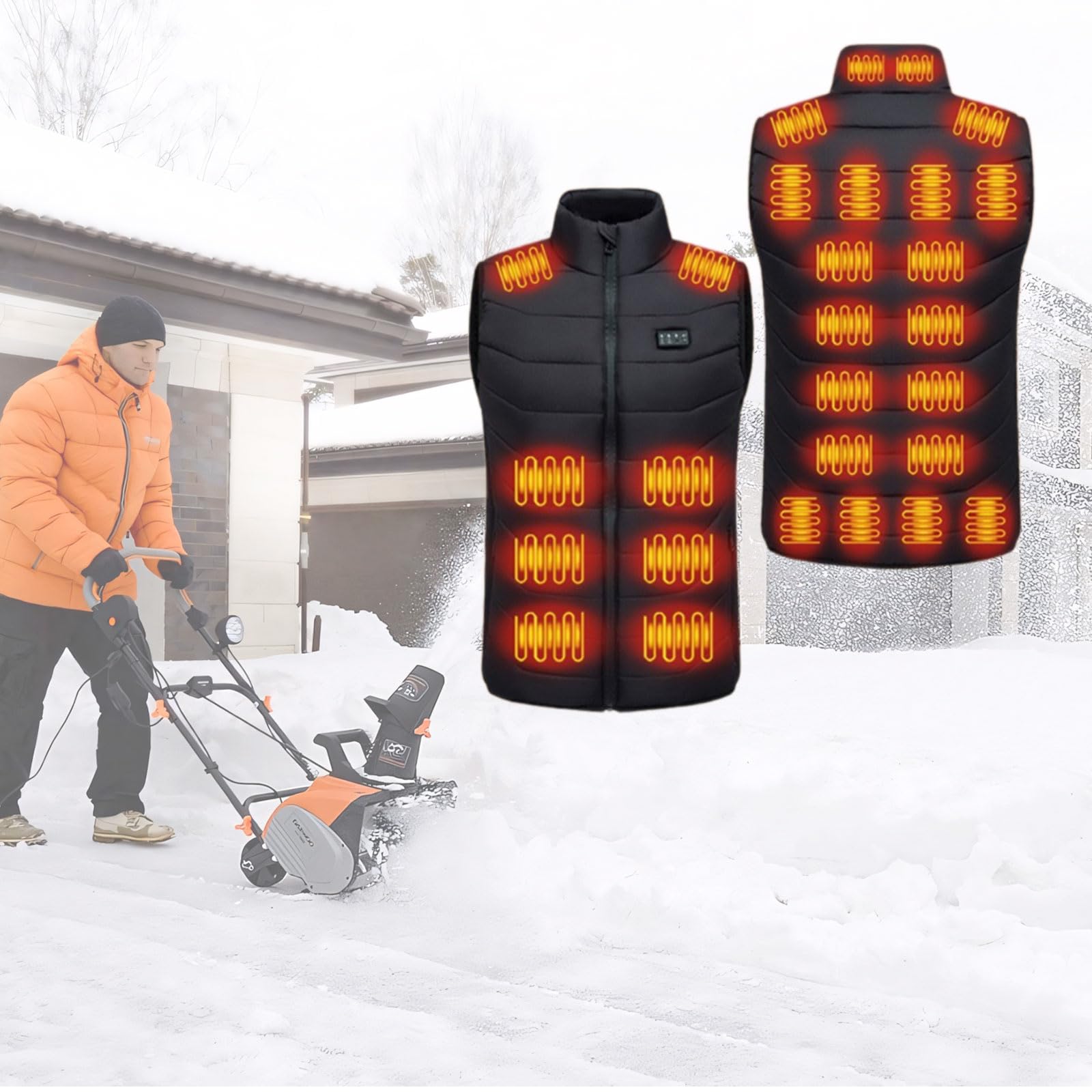 Gilet riscaldato con controllo intelligente 28 zone riscaldamento preciso USB alimentato poliestere giacche termiche per escursioni e viaggi Coppie Gilet caldo all'aperto