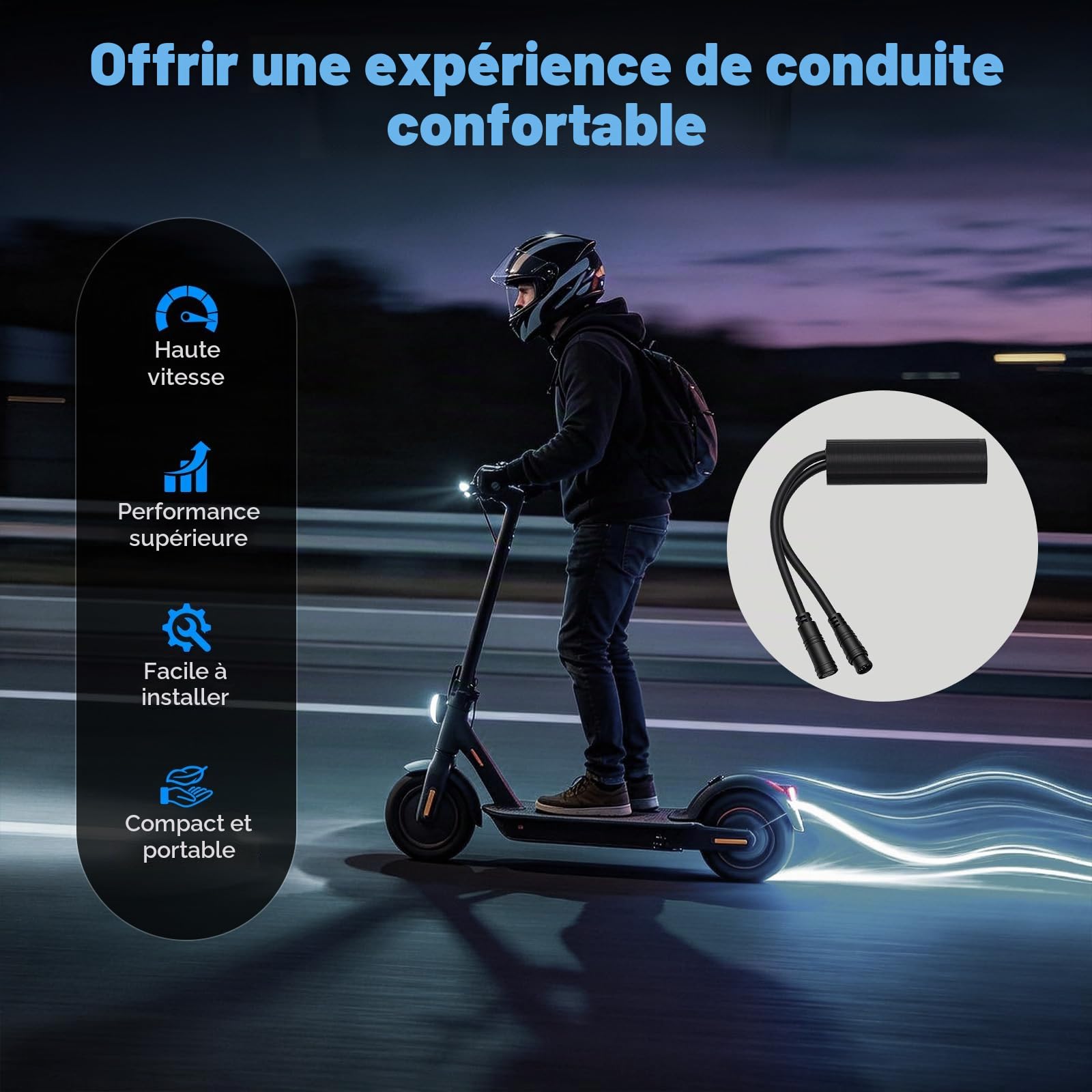Puce De Réglage, Câble Déverrouillage pour Trottinette électrique Segway Ninebot ZT3 Pro D Amélioration La Vitesse Jusqu'à 40 Km/H La Vitesse sans Charge Bouton Déverrouillage Rapide
