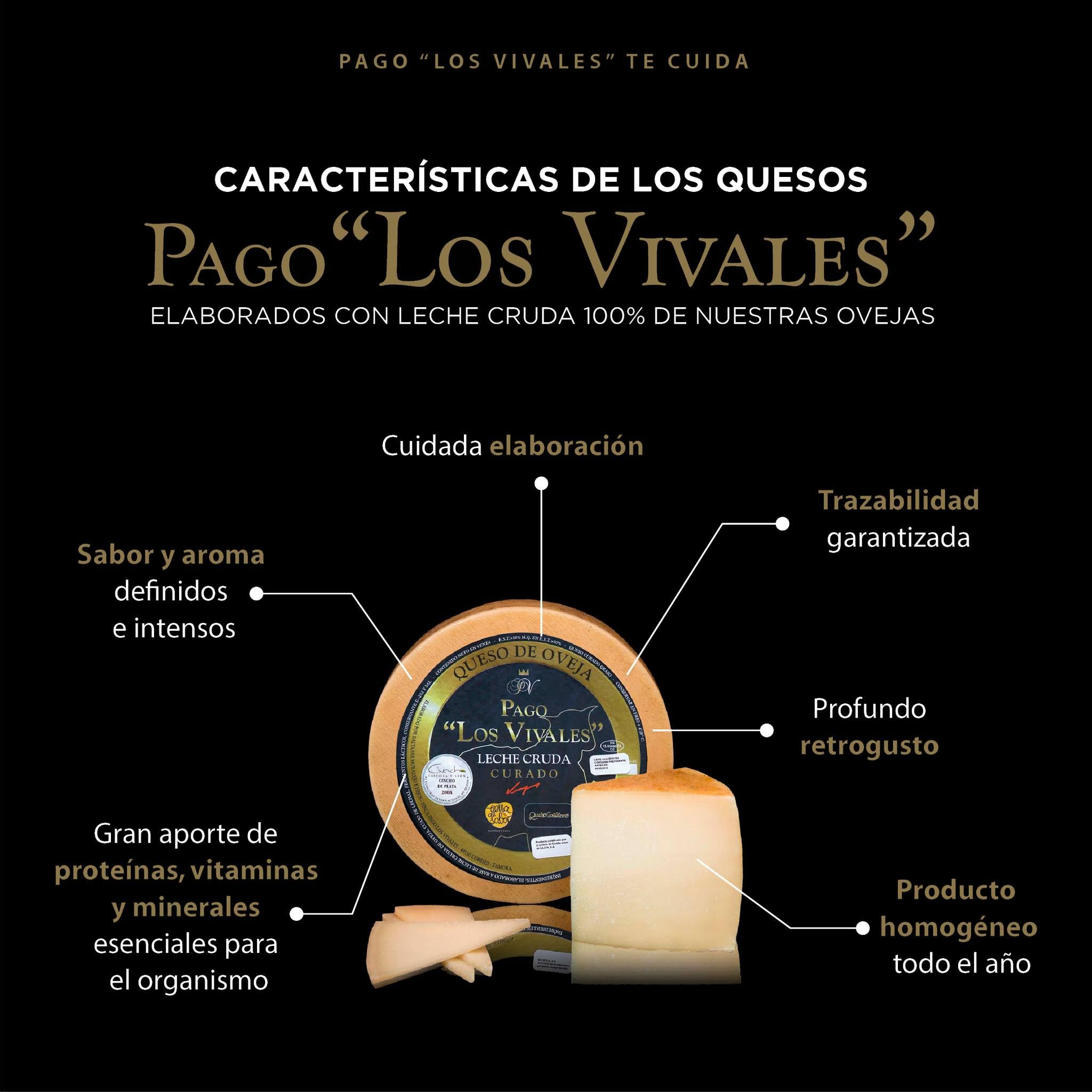 Queso de Oveja Curado Los Vivales – Leche Cruda, 6-8 meses, Pieza 2,7 kg, Medalla Oro World Cheese Awards