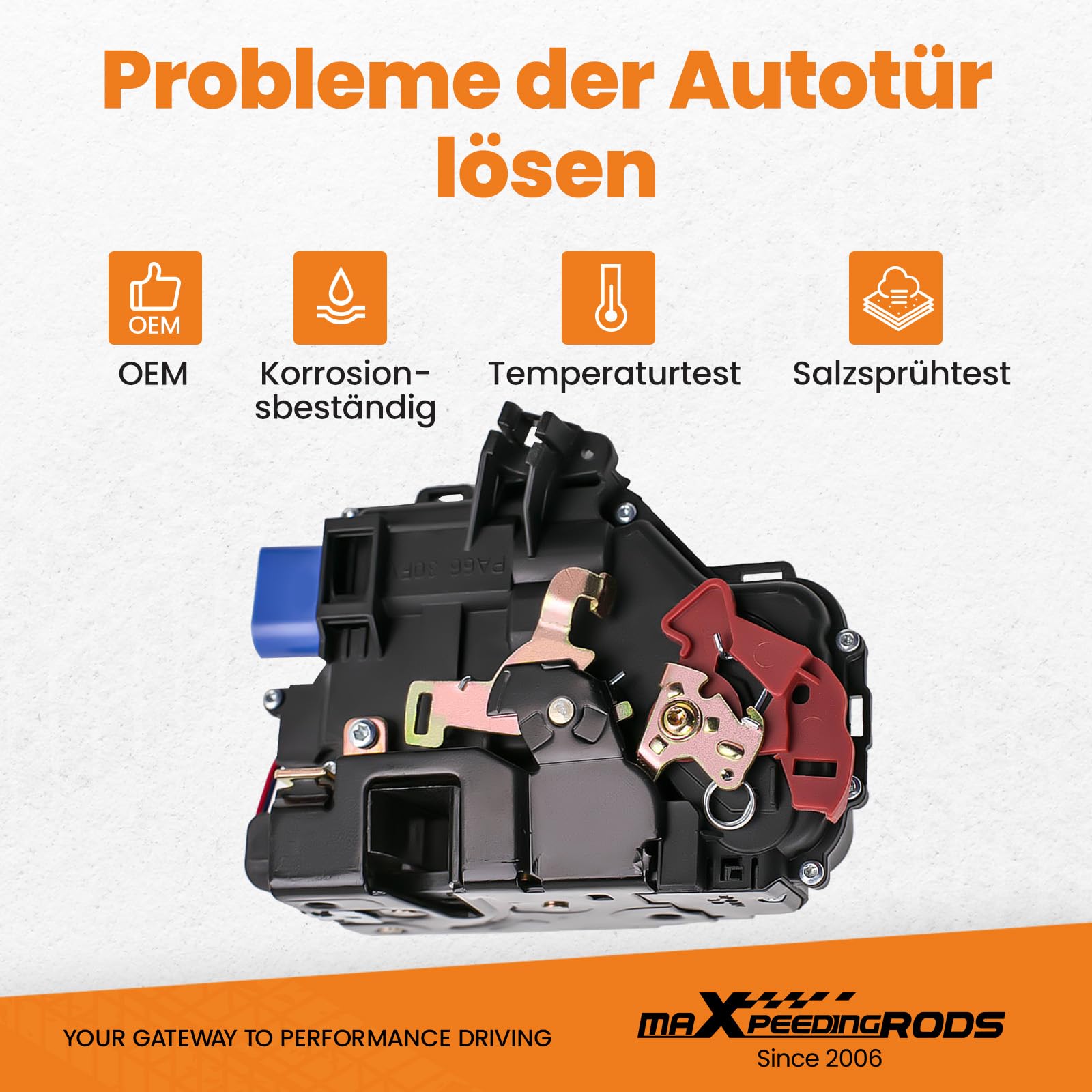 maXpeedingrods Türschloss Vorne Rechts mit Zentralverriegelung für Seat Altea Toledo III für Skoda Octavia II für VW Caddy III Golf Jetta III Phaeton Touareg Touran Hochwertig 3D1837016 3D1837015A