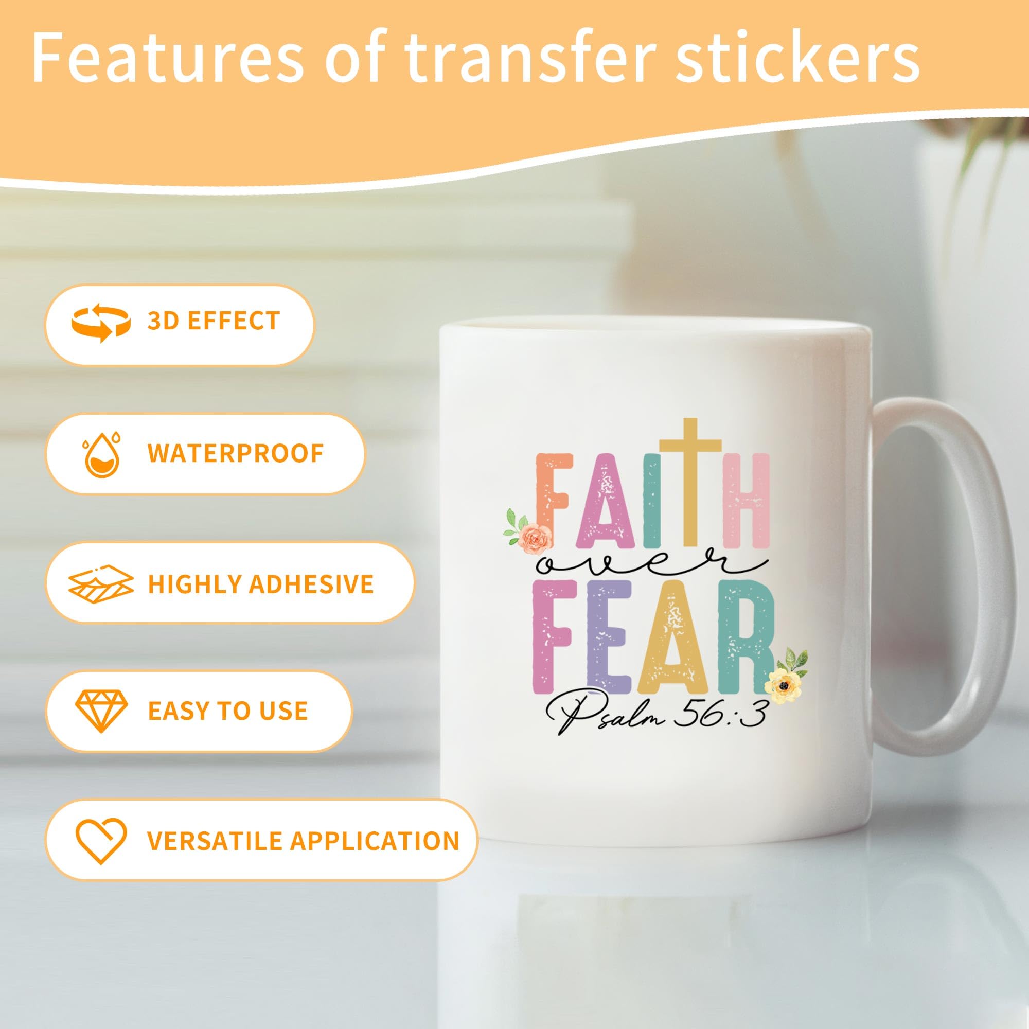Bibel UV DTF Cup Wraps - 20 Blatt Bibelvers UV DTF Transfer Decals, Christian UVDTF Cup Wraps für Glas, Blume, wasserdichte Transferaufkleber, religiöse DIY Handwerk