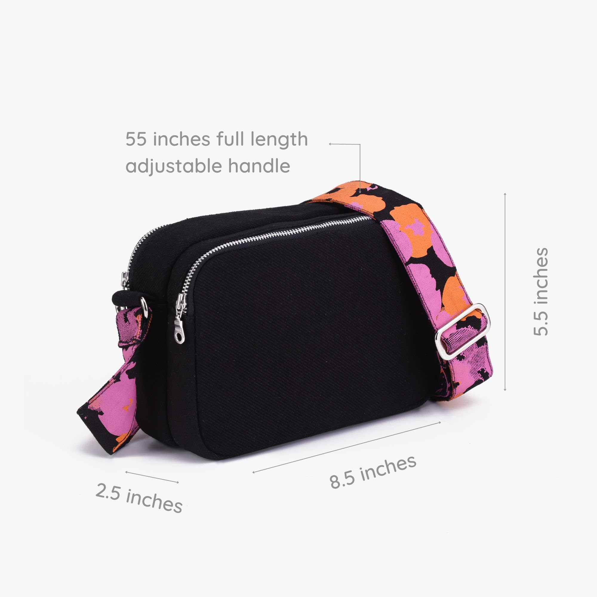 Eco Right Bolso bandolera unisex de lona con correa ajustable de algodón, Night Bloom - Fly Me To Space, talla única, Utilidad