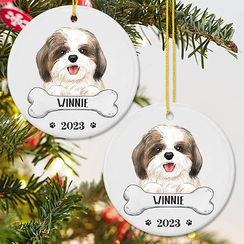 Miniatura 5 de TheUnifury - Adornos personalizados de perro Shih Tzu para árbol de Navidad, regalos de Shih Tzu para los amantes de Shih Tzu, adorno único de
