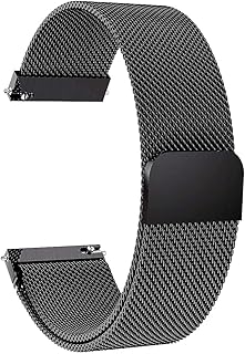 سوار بديل من السيليكون ساونس مقاس 22 ملم مع ابزيم معدني متوافق مع فاير بولت والقوارب والضوضاء وامازفيت وبيت اكس بي وغيرها من الساعات مقاس 22 ملم (مجدد)