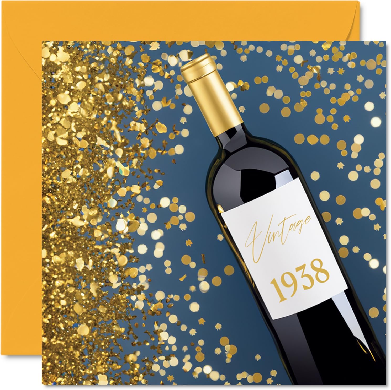 Stuff4 87th Birthday Cards for Women Men - Wine Bottle Vintage 1938 - Happy Birthday Card for Mum Dad Auntie Uncle Nan Grandma Grandad 145mm x 145mm Bday Greeting Cards