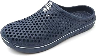 Amoji Unisex Garden Clogs Gardening Shower Shoes Slippers Quick Dry Summer Walking AM161 Navy 8 Women/6 Men