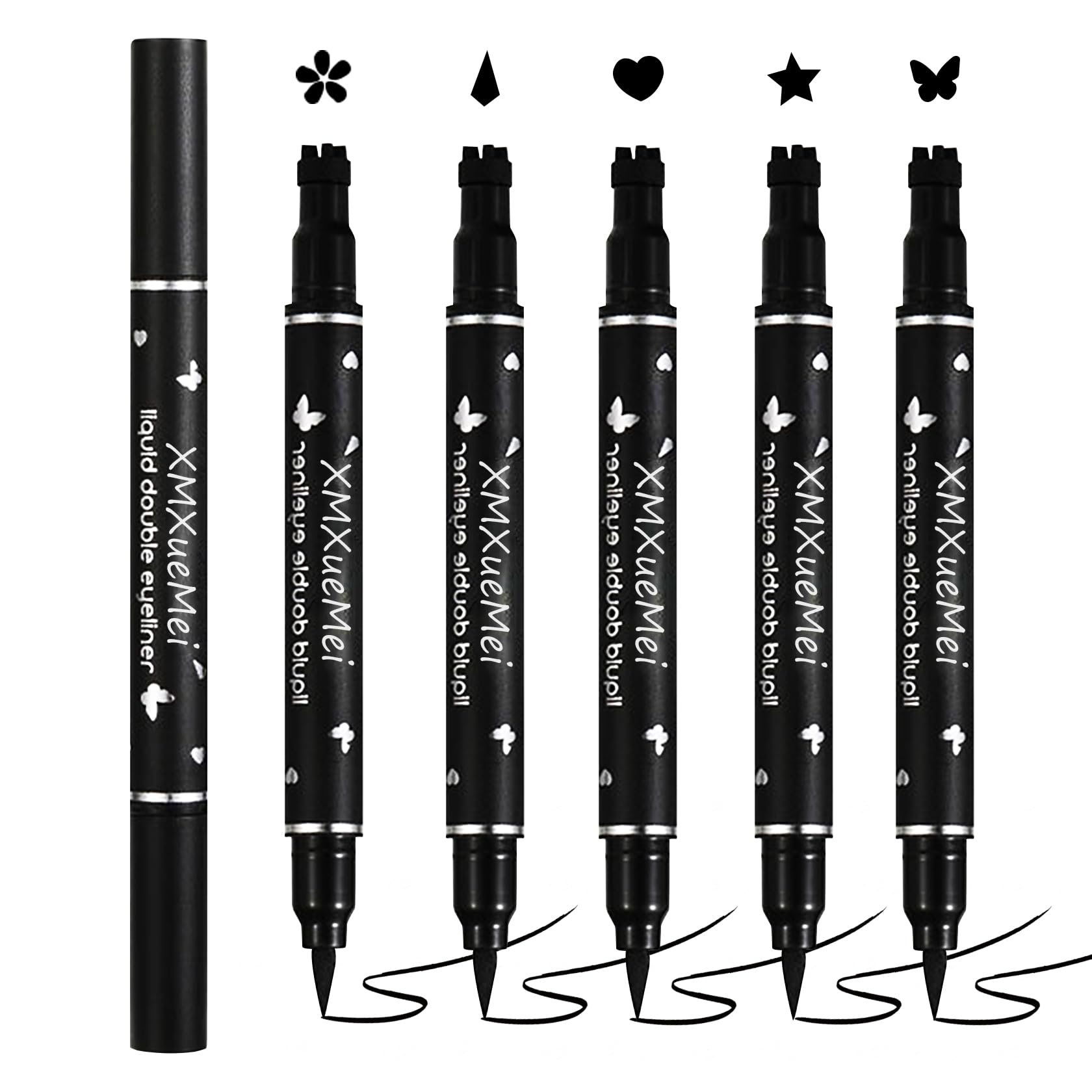 Double Side Liquid Winged Eyeliner Stamp,Smudge Proof Waterproof
